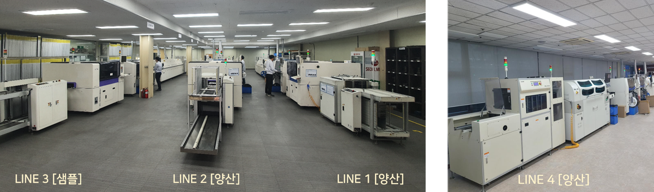 LINE 3 [샘플], LINE 2 [양산], LINE 1 [양산], LINE 4 [양산]